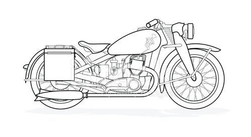 Motorcycle clipart old fashioned. Motorbike premium clipartlogo com