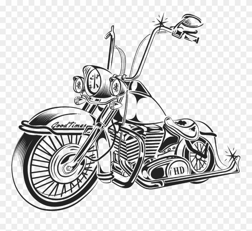 motorcycle clipart old school
