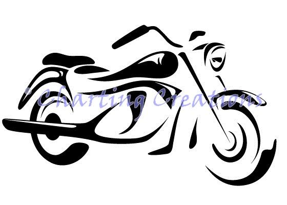 motorcycle clipart stencil