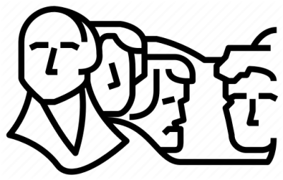 mount rushmore clipart black and white