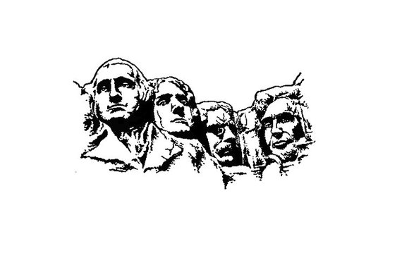mount rushmore clipart outline