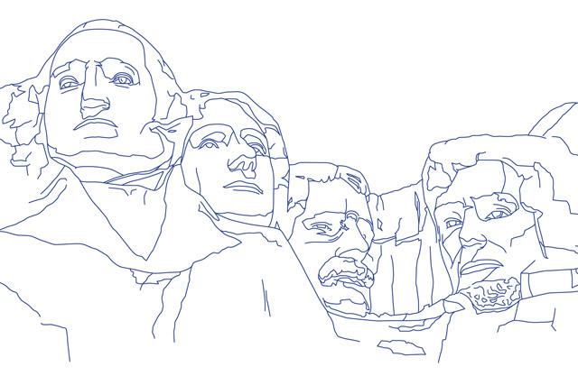 mount rushmore clipart outline