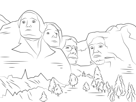 mount rushmore clipart simple