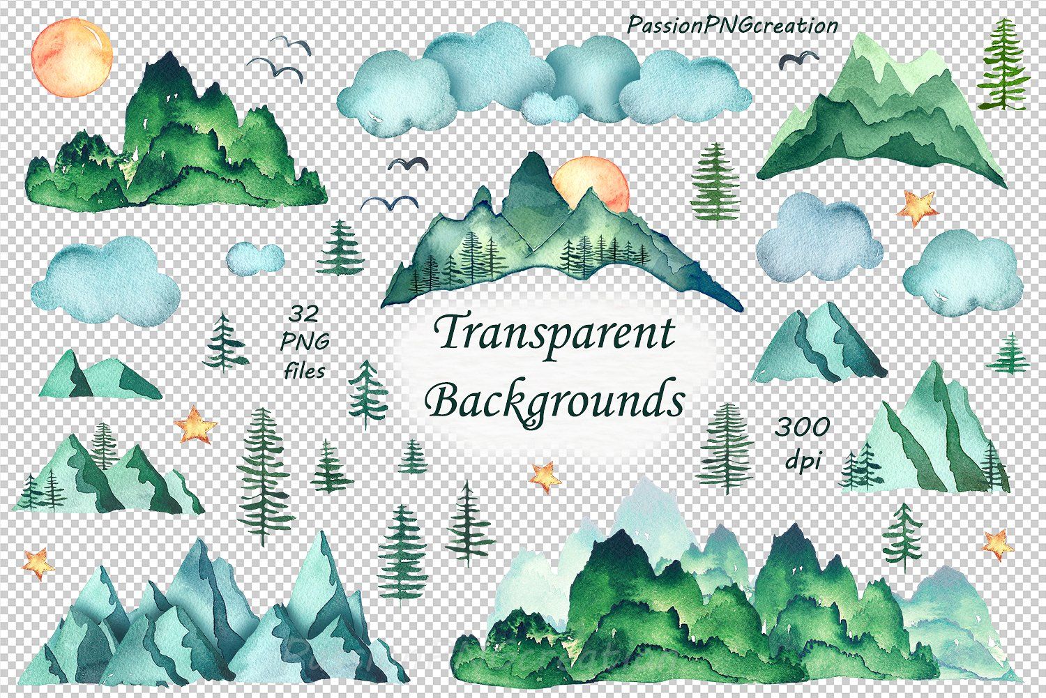 Mountains clipart file. Watercolor high quality backgrounds