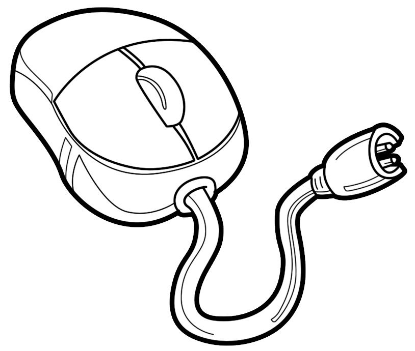 mouse clipart colouring page