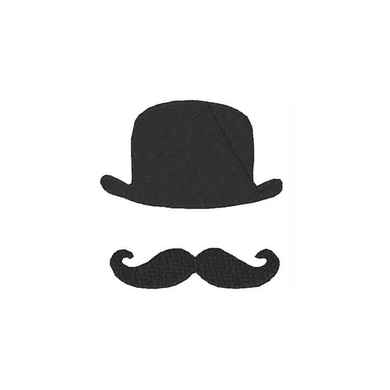 mustache clipart bowler hat