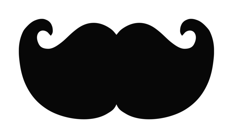 mustache clipart black and white