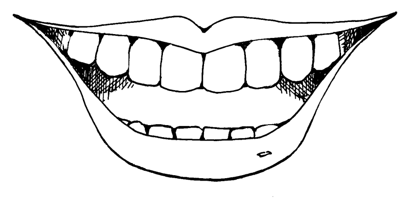 Free black and white. Mouth clipart outline