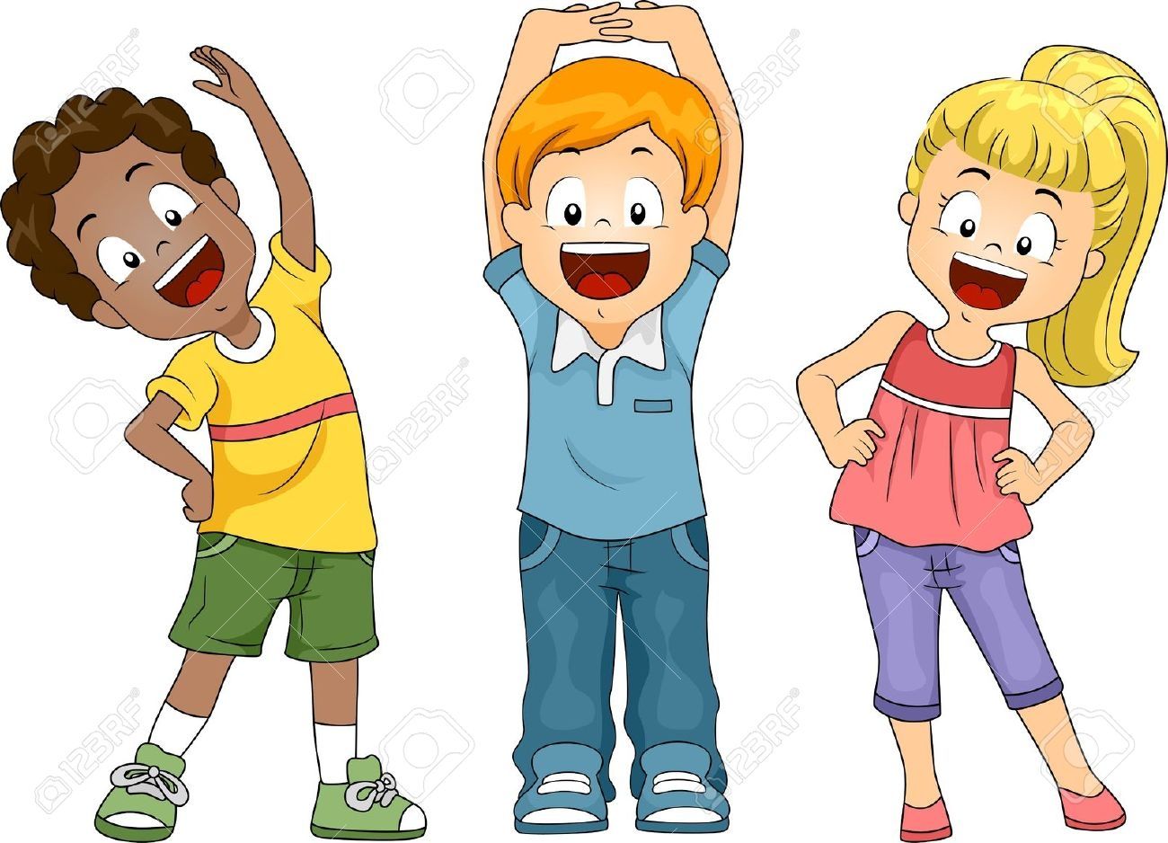  illustration of kids. Movement clipart
