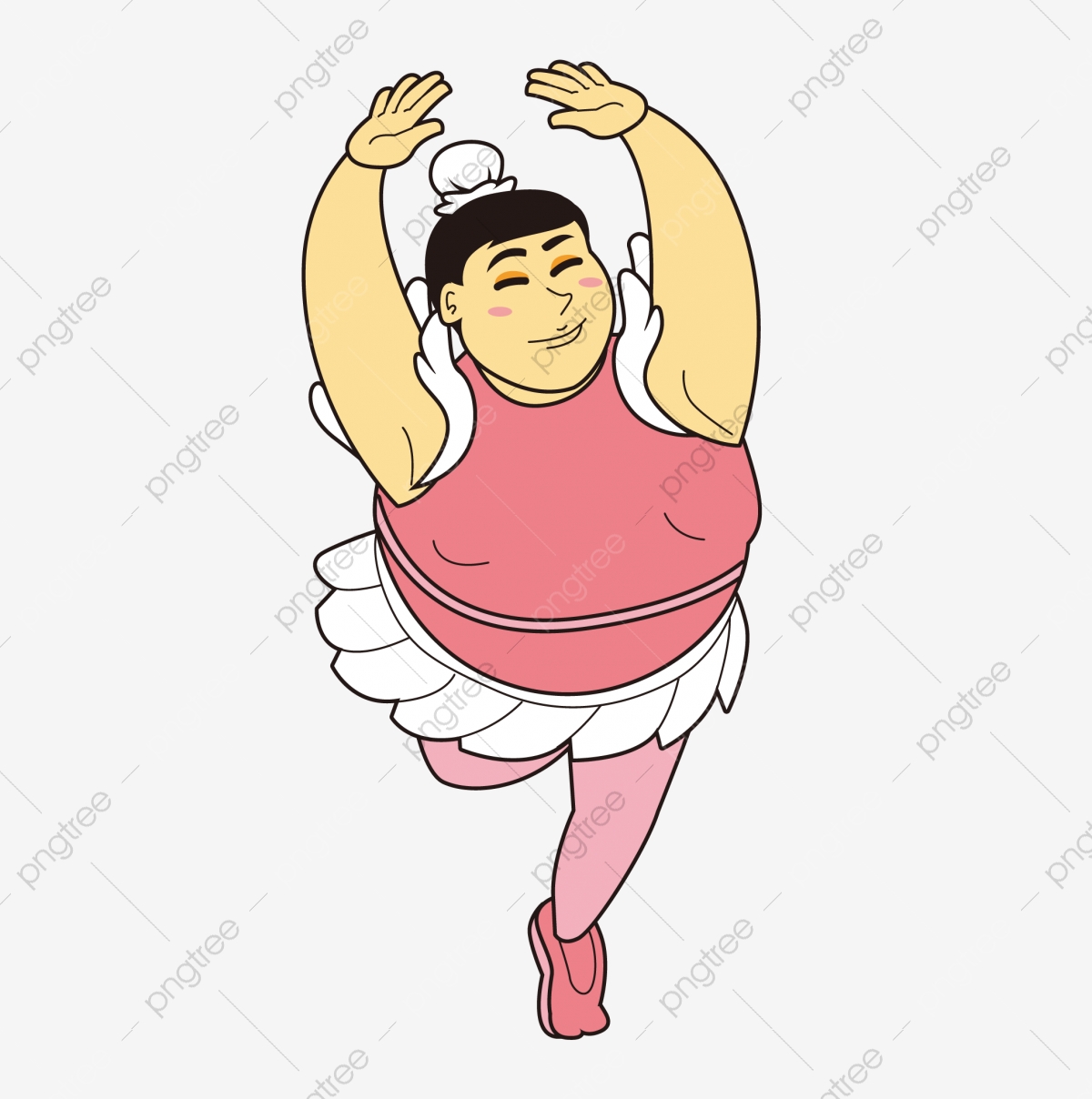 Cartoon hand painted body. Movement clipart action