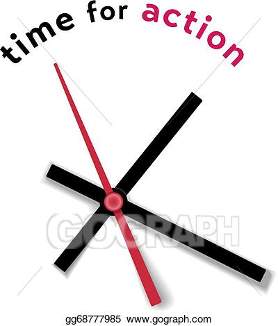 Vector time clock call. Movement clipart action