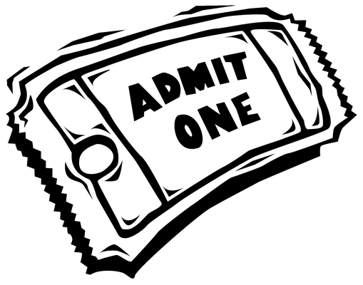 ticket clipart black and white