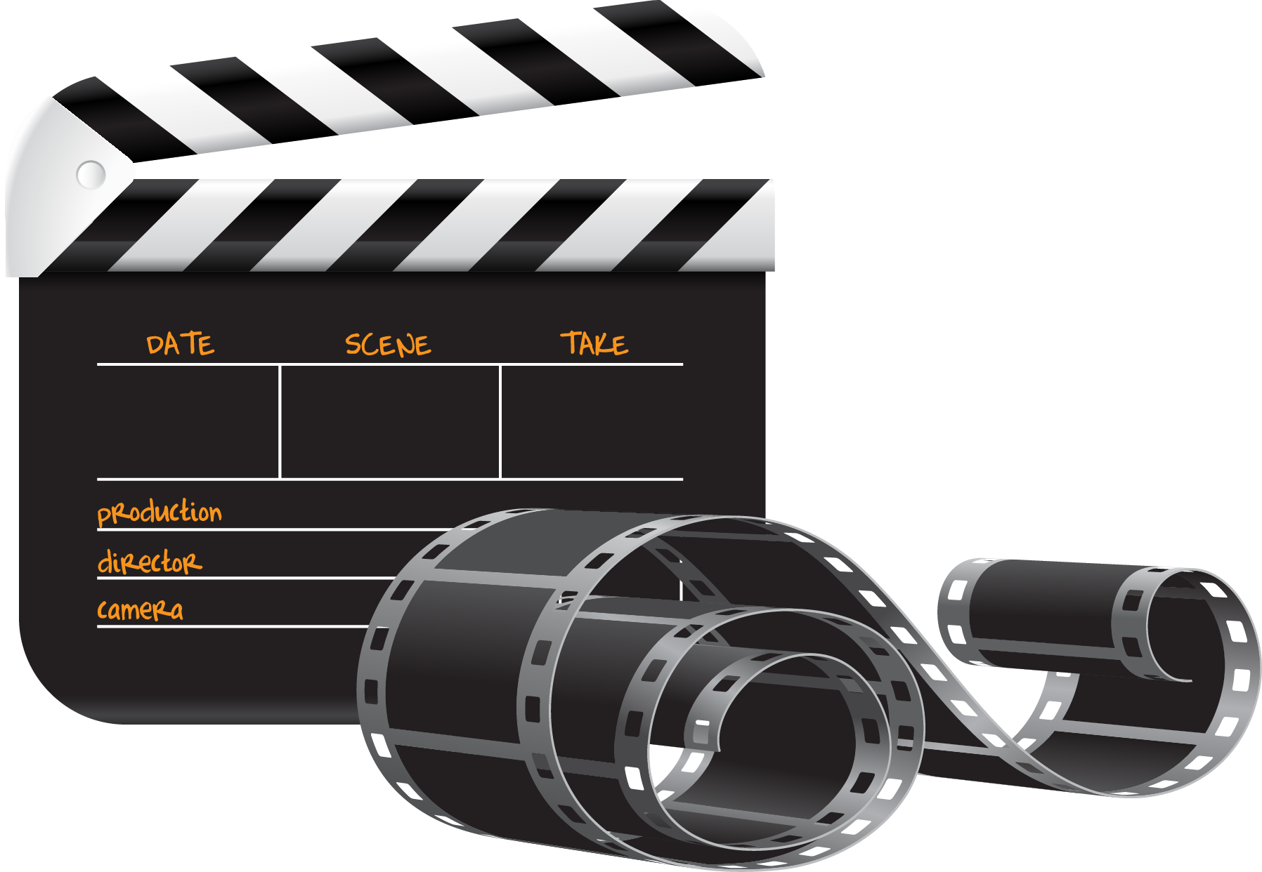 Film clapperboard cinema clip. Movies clipart movie theater