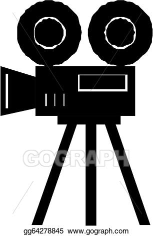 Eps illustration icon vector. Movie clipart movie camera