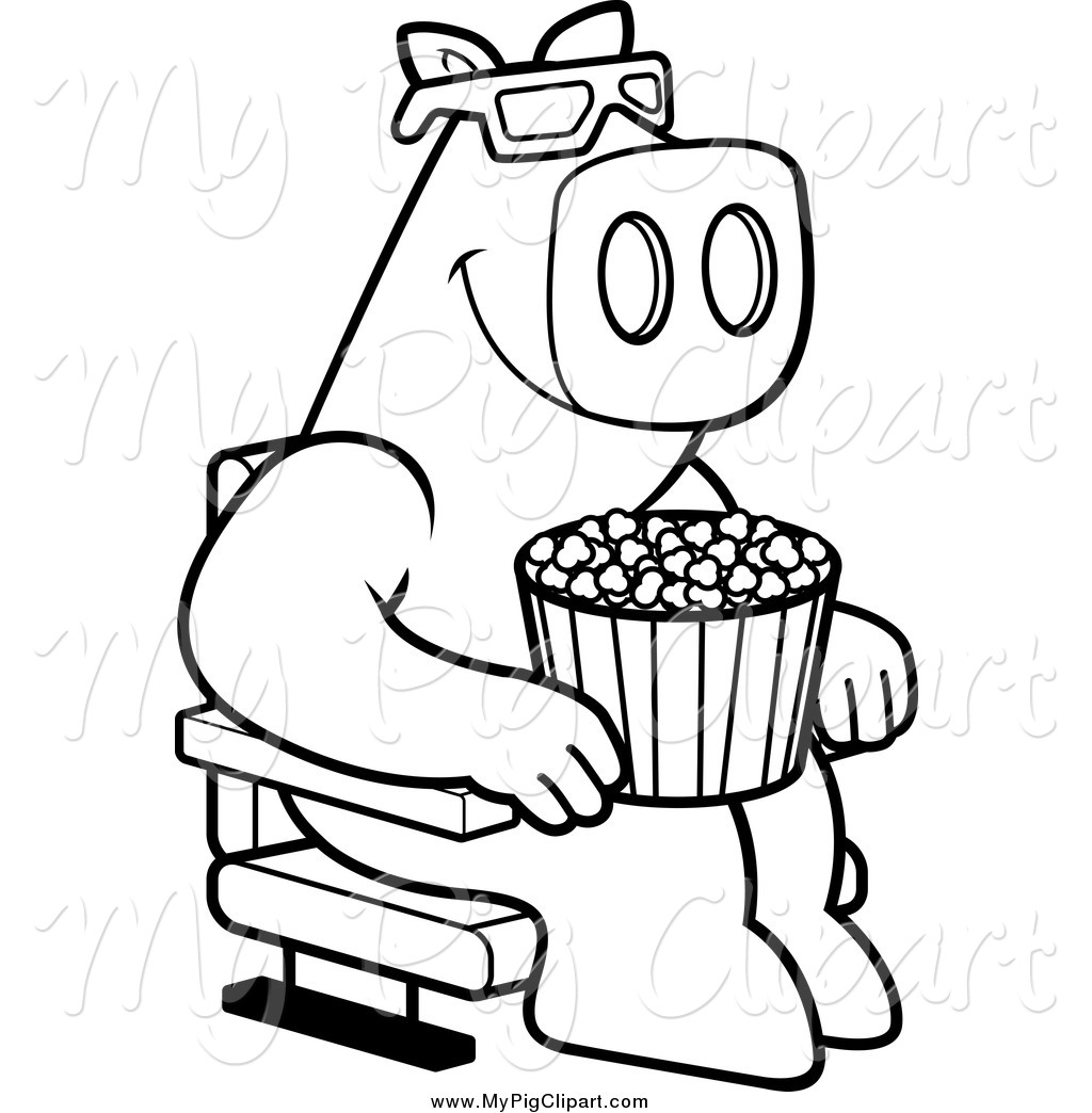 movies clipart black and white