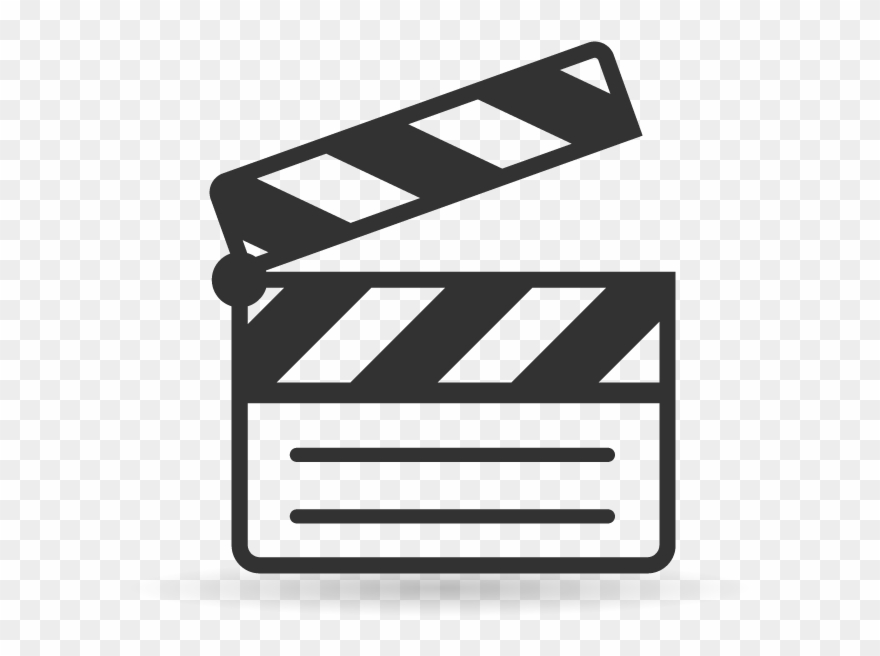 Movies clipart film slate. Single color icons movie