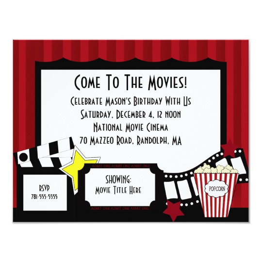 movies clipart invitation
