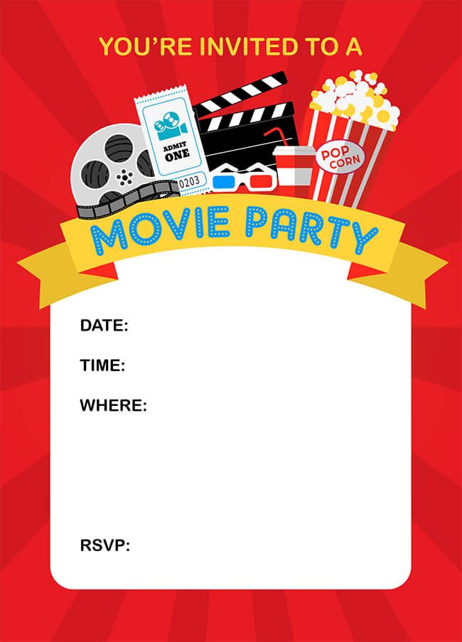 movies clipart invitation