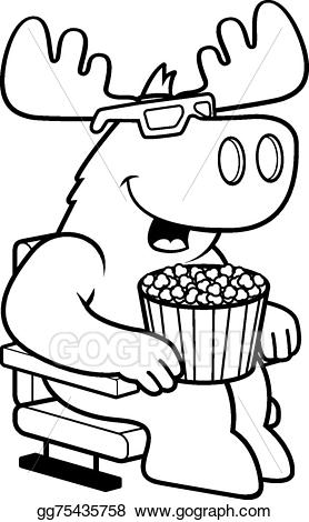 Movies clipart vector. Art cartoon moose d