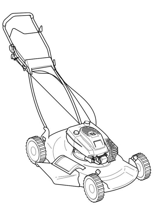 mowing clipart coloring page
