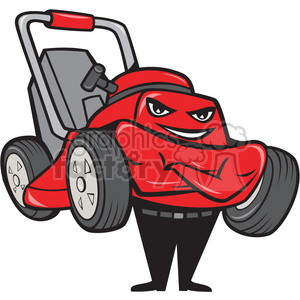 Lawn mower smiling royalty. Mowing clipart happy