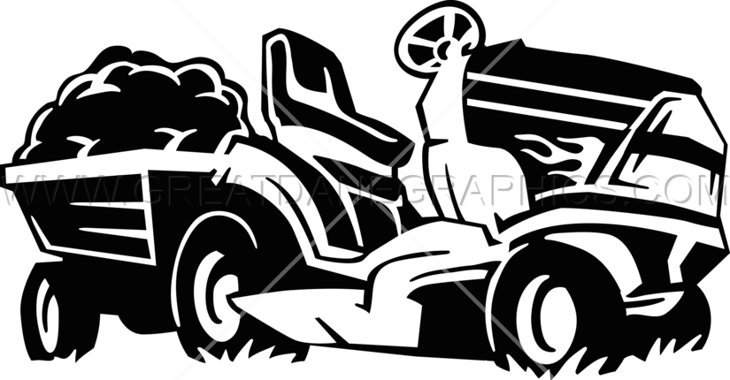 Riding lawn mower production. Mowing clipart ride on