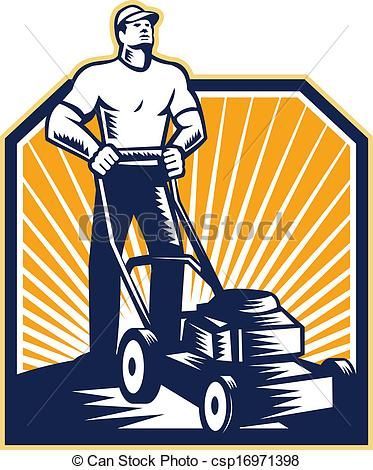 mowing clipart stock