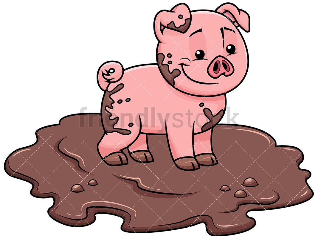 mud clipart farm pig