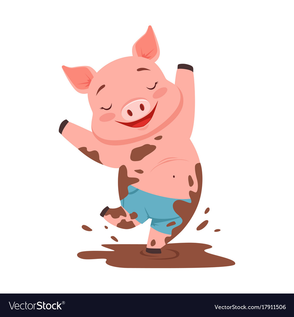 mud clipart happy pig