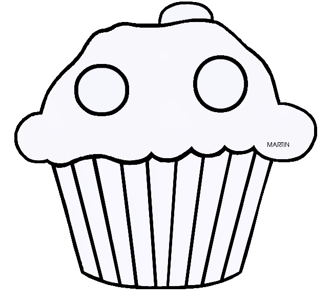 muffin clipart black and white