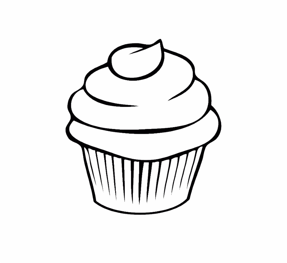 muffin clipart coloring page