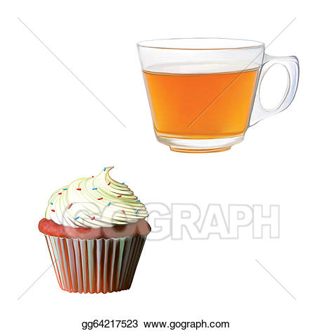 tea clipart muffin