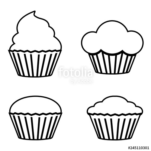 Muffins clipart vector. Muffin line icon illustration