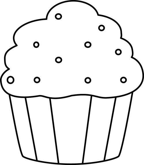 muffins clipart black and white
