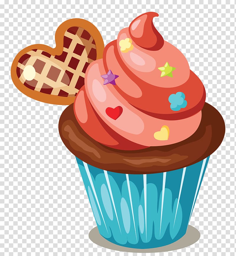 Muffins clipart ckae. Cupcake illustration icing birthday