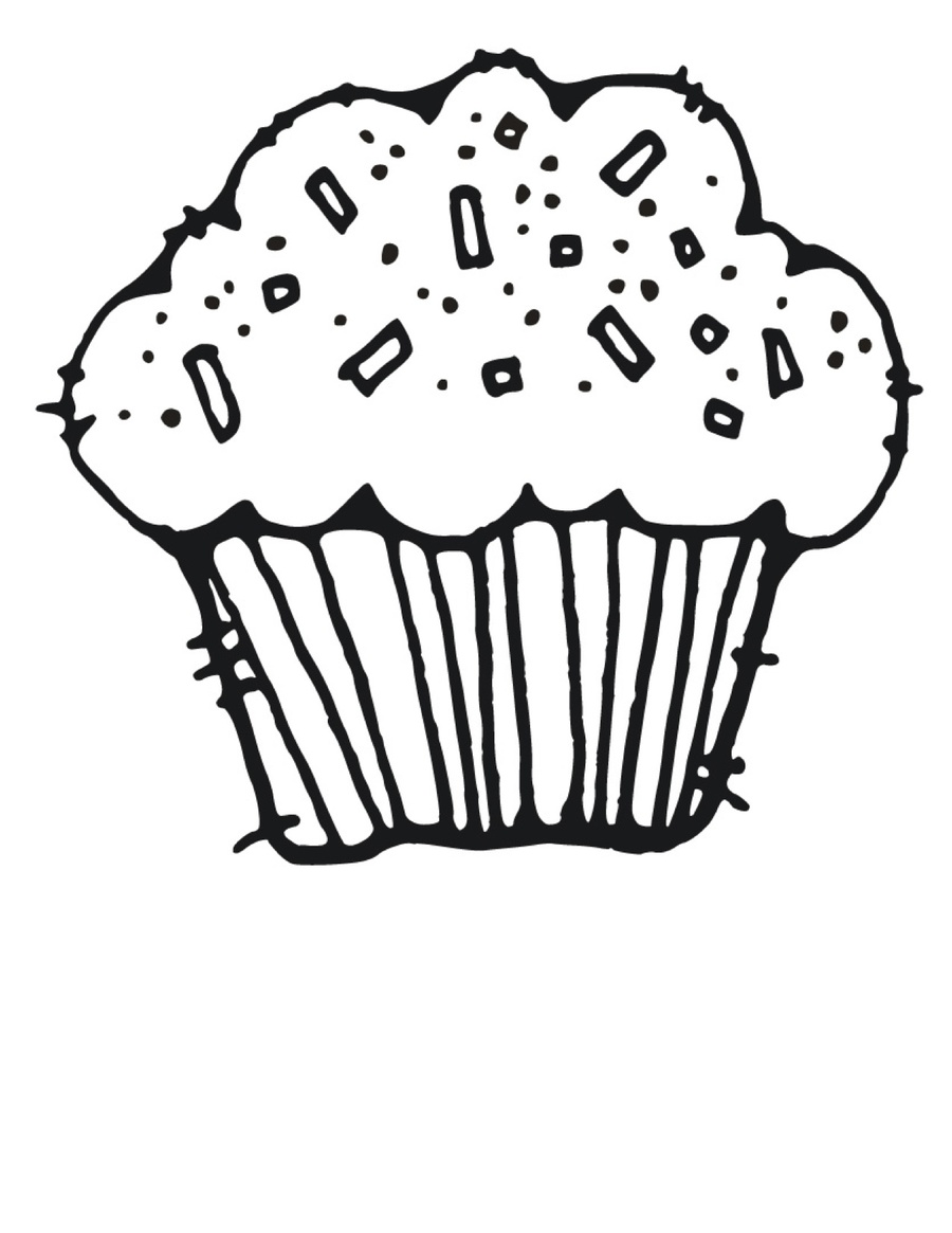 Muffins clipart muffin line. Download coloring page cupcake