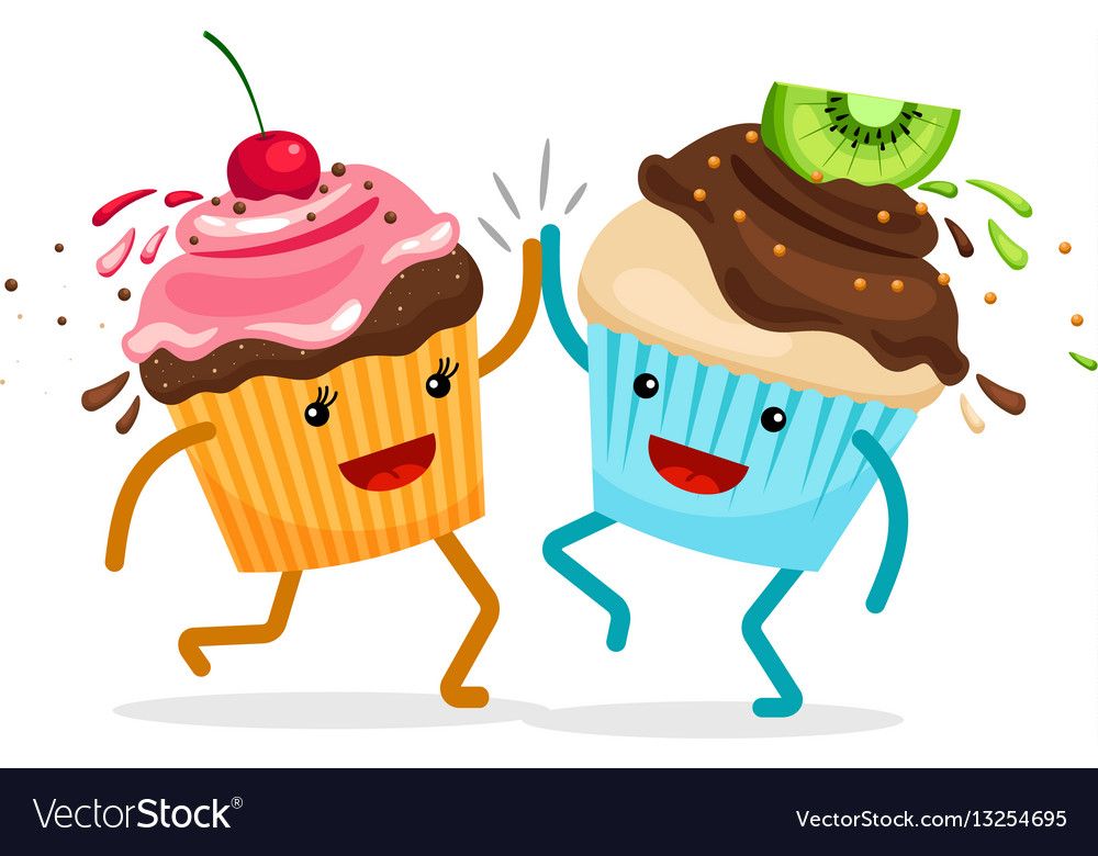 Cartoon forever friends royalty. Muffins clipart vector