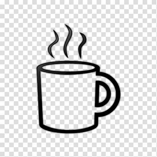 Mug clipart logo. Black coffee cup hot