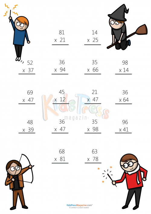 multiplication clipart math worksheet