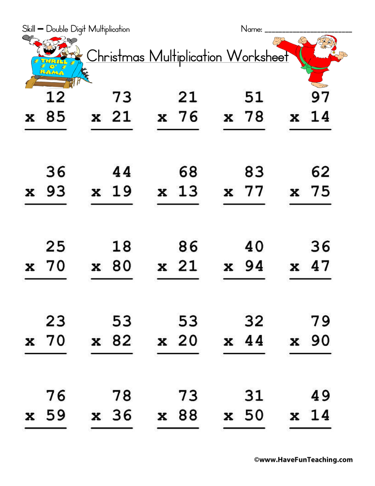 multiplication clipart two digit addition