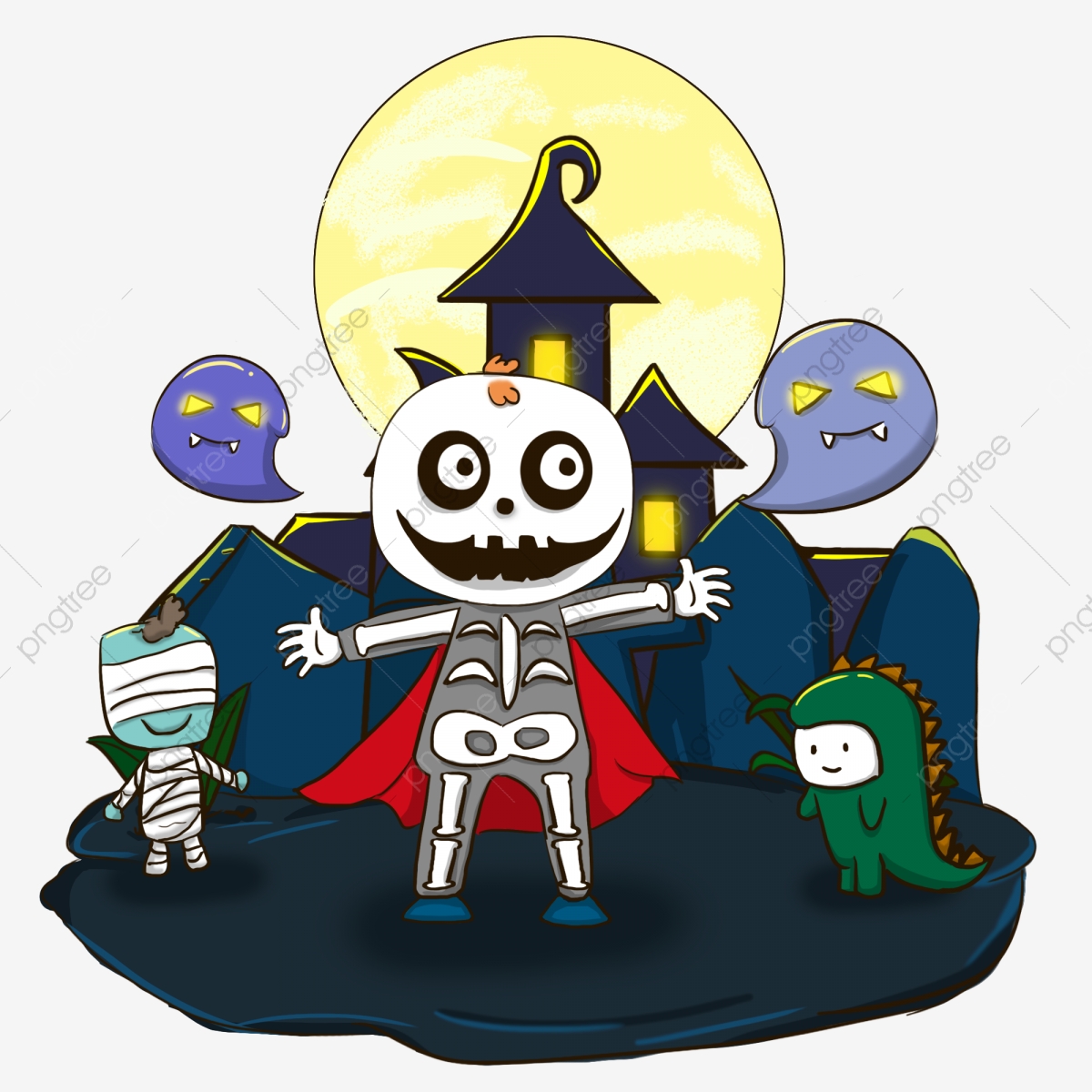 Halloween little monster ghost. Mummy clipart small