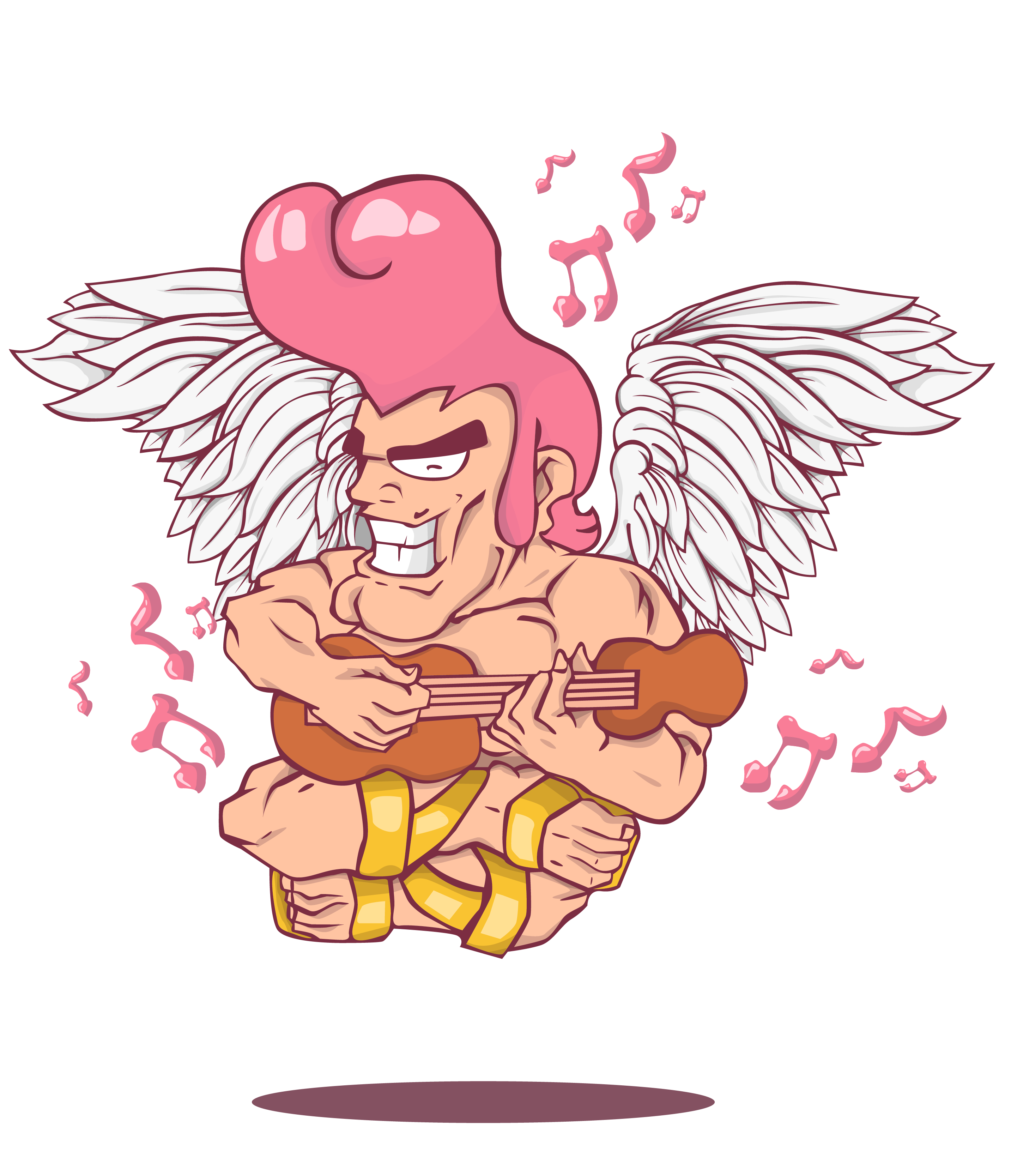 Angel illustration cupid transprent. Muscle clipart heart muscle