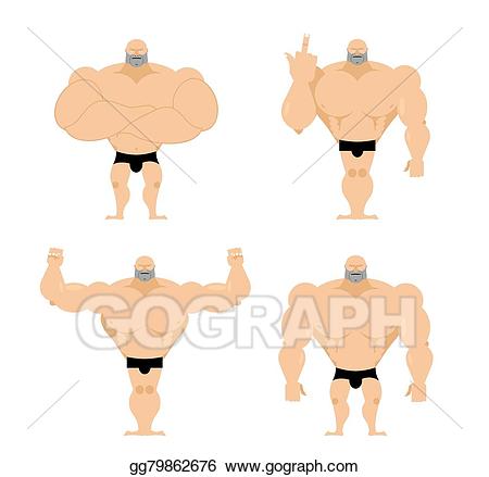 Muscle clipart powerful. Eps vector set of
