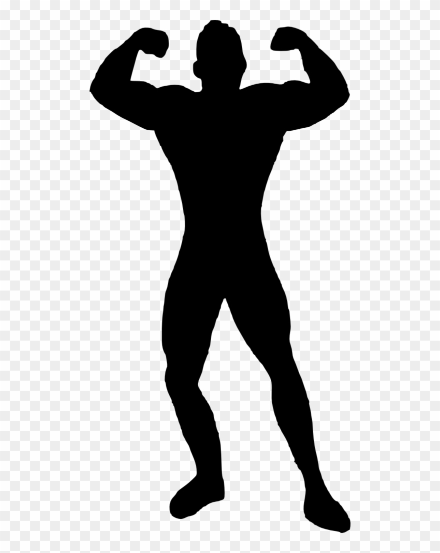 Muscle clipart silhouette. Clip library man bodybuilder