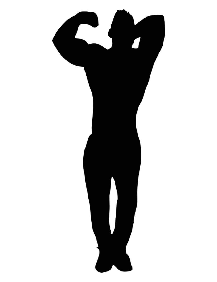 muscle clipart silhouette man