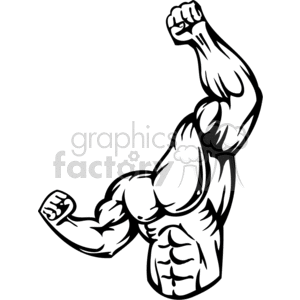 Muscles clipart. Royalty free vector clip