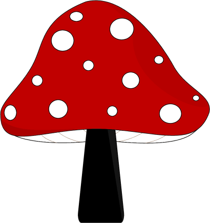 Mushrooms clipart birthday. Red and black mushroom