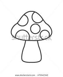 mushroom clipart black and white