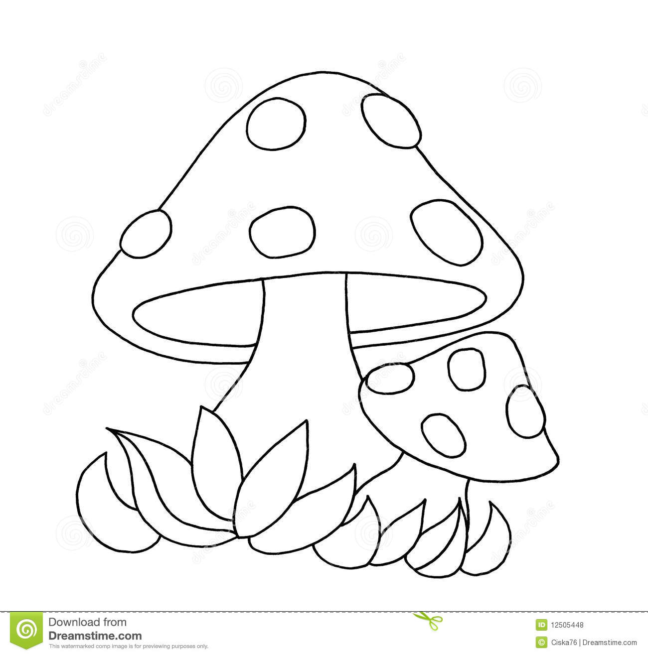 mushroom clipart black and white