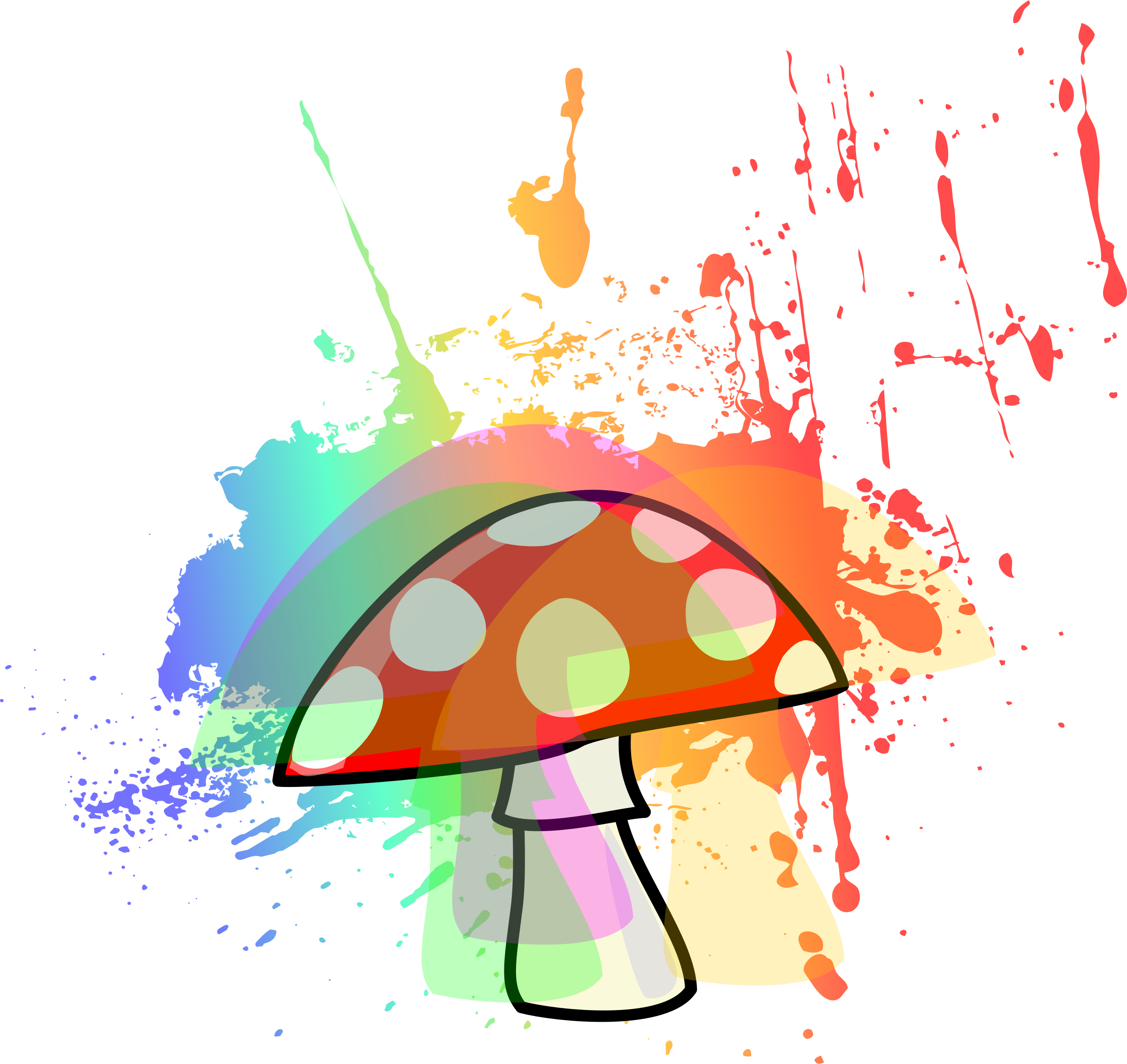 mushroom clipart magical rainbow